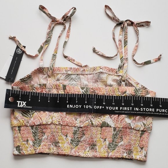 AS U WISH Tie Shoulder Cropped Smocked Tank Top - Picture 3 of 4